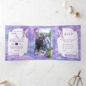 Very-Peri-blue-violet Water Reflections三重H 三つ折りクリスマスカード (内部)