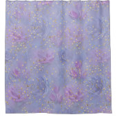 Very-peri Waterカラー、バラ、チューリップ シャワーカーテン (正面)