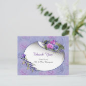 Very-peri Waterカラー、バラ、チューリップ ポストカード (スタンド正面)