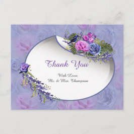 Very-peri Waterカラー、バラ、チューリップ ポストカード