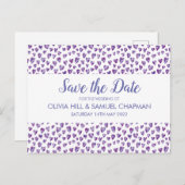 Very Peri Water Colorハート保存日カード 案内ポストカード (正面/裏面)