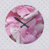 Very Pink Hydrangeas Wall Clock ラウンド壁時計