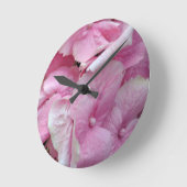 Very Pink Hydrangeas Wall Clock ラウンド壁時計 (傾斜)
