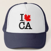 Very Polite Red Black I Love Canada Maple Leaf キャップ (正面)