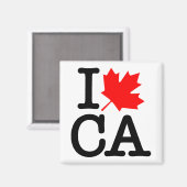 Very Polite Red Black I Love Canada Maple Leaf マグネット (正面/裏面)