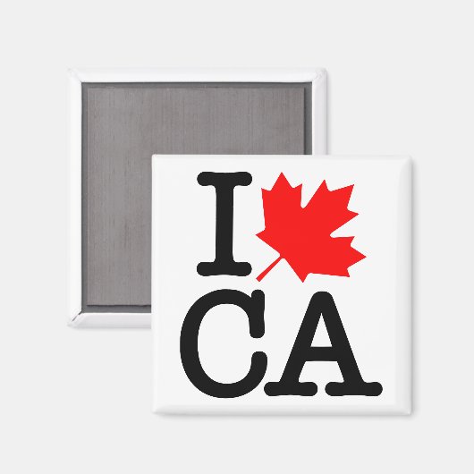 Very Polite Red Black I Love Canada Maple Leaf マグネット (正面/裏面)