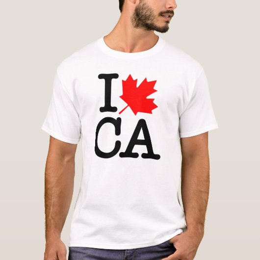 Very Polite Red Black I Love Canada Maple Leaf Tシャツ (正面)