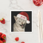 Very Santa おもしろい Cat Laugh Photo Christmas スタンダードカクテルナプキン (インサイチュ)