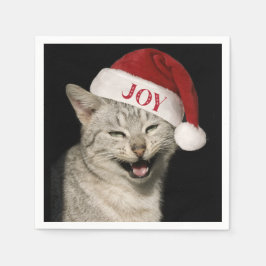 Very Santa おもしろい Cat Laugh Photo Christmas スタンダードカクテルナプキン