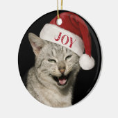 Very Santa おもしろい Cat Laugh Photo Christmas セラミックオーナメント (左)