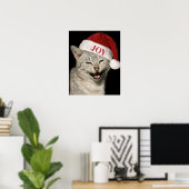 Very Santa おもしろい Cat Laugh Photo Christmas ポスター (ホームオフィス)