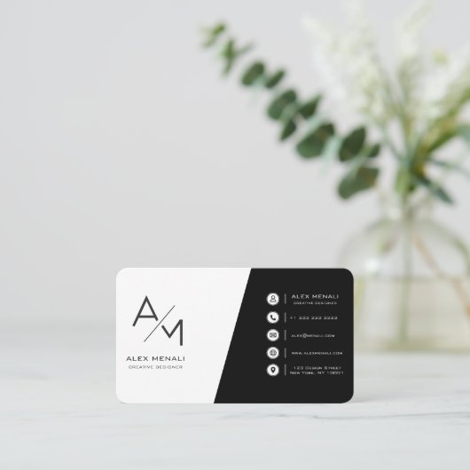 very simple minimalist  名刺 (スタンド正面)