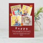 Very Thankful | Fall thanksgiving family 4 photo シーズンカード (スタンド正面)