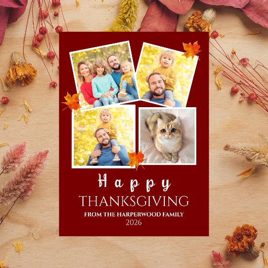 Very Thankful | Fall thanksgiving family 4 photo シーズンカード