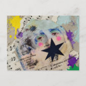 Very Unique colorful person mixed media Collage ポストカード (正面)