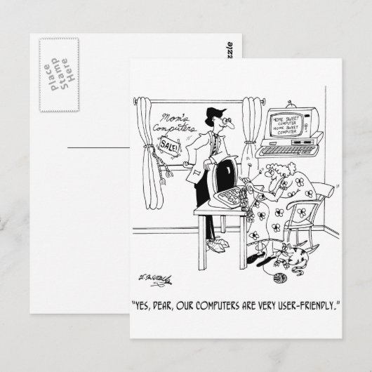 Very User フレンドリー Computers ポストカード (正面/裏面)