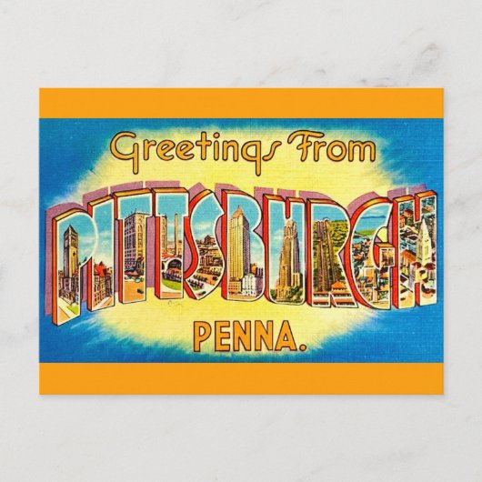 Very Vintage Pittsburgh Greeting Postcard ポストカード (正面)