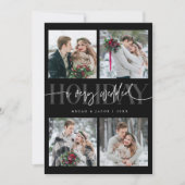 Very Wedded Holiday Newlywed Multi Photo Black シーズンカード (正面)