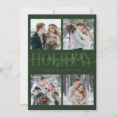 Very Wedded Holiday Newlywed Multi Photo Green シーズンカード (正面)