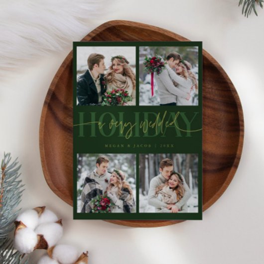 Very Wedded Holiday Newlywed Multi Photo Green シーズンカード