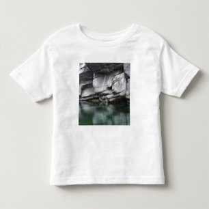 Verzascaの川による円形にされた石の崖 トドラーTシャツ