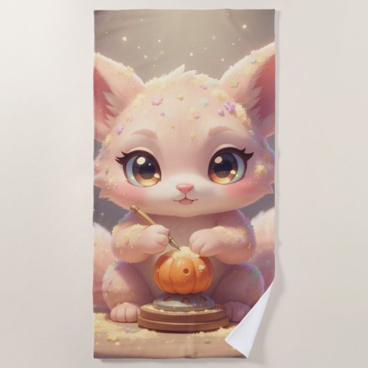🎃✨ Verzauberte Halloween-Geschichten.3 ビーチタオル (正面)