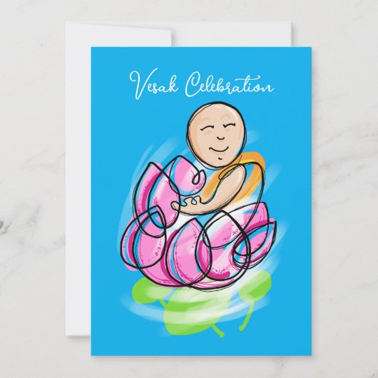 Vesak Lotus Monk Zen 招待状 (正面)