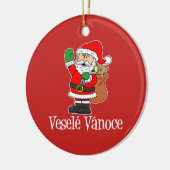 Vesele Vanoceのチェコのクリスマスサンタ(赤い) セラミックオーナメント (左)