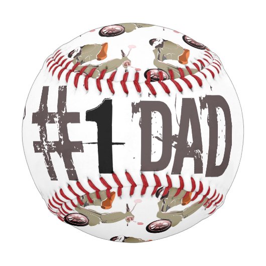 Vespa/Scooter #1パパ+名前 野球ボール (裏面)