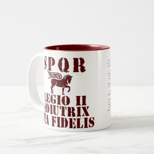 Vespasianの第2ローマ軍隊のペガソスのコーヒー・マグ ツートーンマグカップ (正面左)