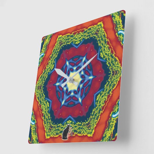 Vesper Kaleidoscope スクエア壁時計 (傾斜)