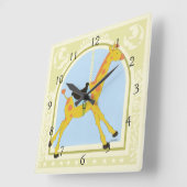 Vess 6月エリカ著回転木馬のキリン スクエア壁時計 (傾斜)