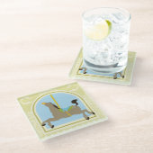 Vess 6月エリカ著回転木馬の馬 ガラスコースター (アングル)