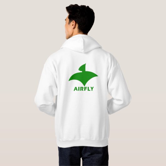 Veste à Capuche Blanc Pour Hommes (Airfly) Green パーカ (裏面フル)