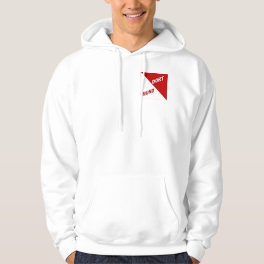 VESTE A CAPUCHE BLANCHE DESIGN DORTMUND ALLEMAGNE パーカ (正面)