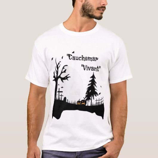 Veste à Capuche "Cauchemar Vivant" Style horreur Tシャツ (正面)
