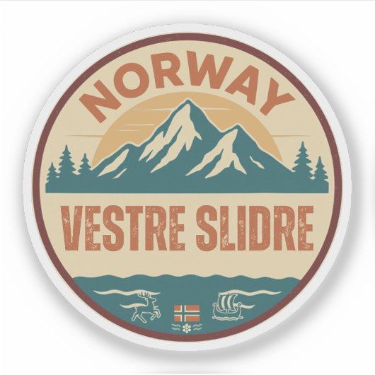 Vestre Slidre, Norge Norway シール (正面)