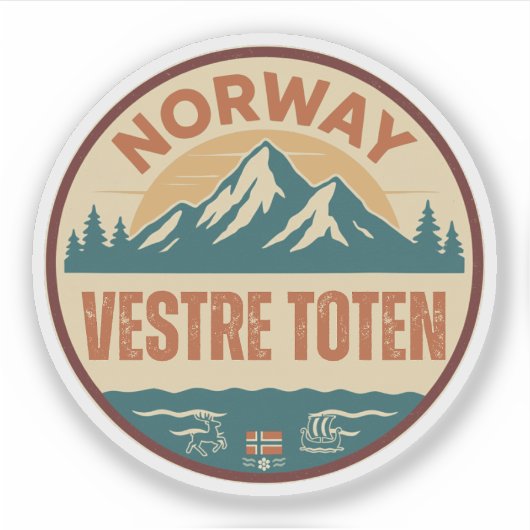 Vestre Toten, Norge Norway シール (正面)