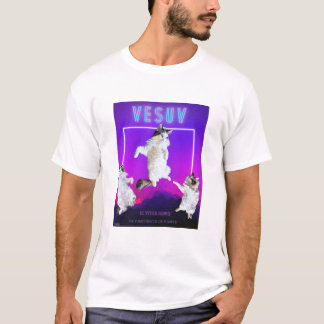 Vesuv Cat 9はネオンおもしろいTシャツが生まユニセックスれる Tシャツ