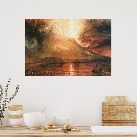 Vesuvius Erupting Canvas Print ポスター (キッチン)