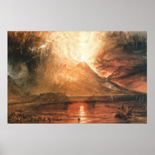 Vesuvius Erupting Canvas Print ポスター
