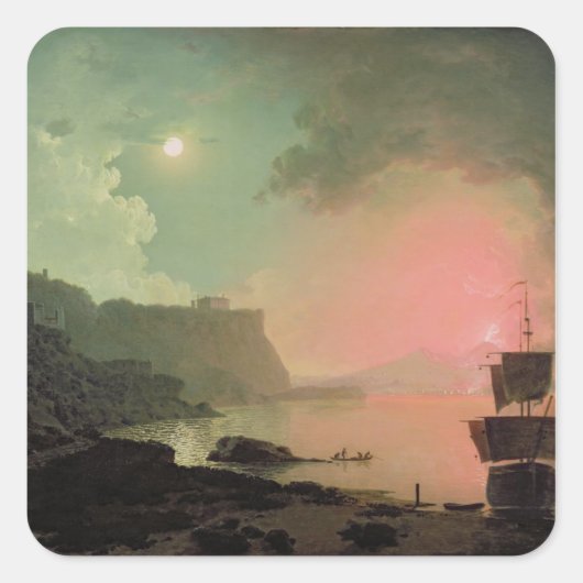 Vesuvius from Posillipo, c.1788 (パネル上の油) スクエアシール (正面)