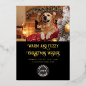 Vet モダン Tech Pet Dog Photo Businessロゴ 箔シーズンカード (正面)