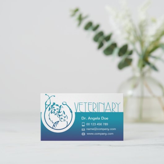 Vet Business Card for Veterinary Clinic  名刺 (スタンド正面)