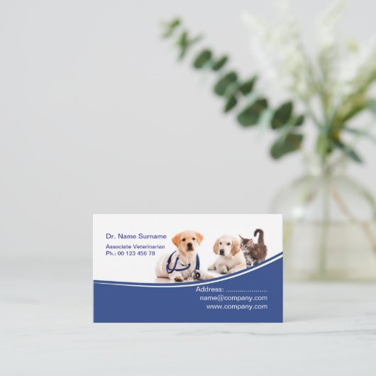 Vet Business Card for Veterinary Clinic  名刺 (スタンド正面)