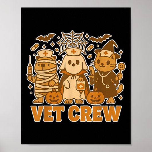 Vet Crew Halloween Costume Dog Cat Capybara Pet Te ポスター (正面)