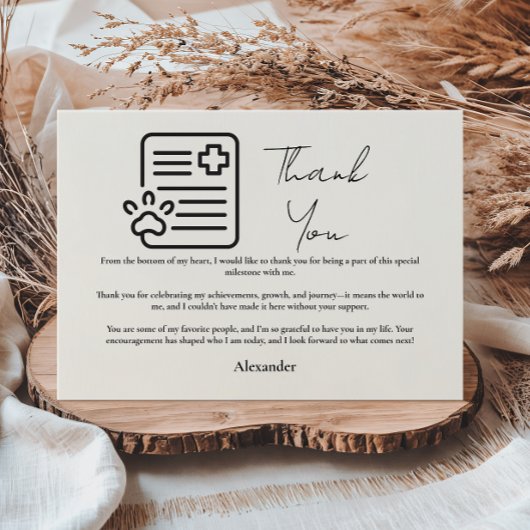 Vet Med Paw Syringe Graduation Party サンキューカード