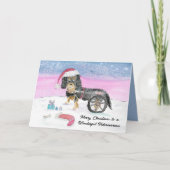 Vet Merry Christmas Cavalier King Charles Spaniel カード (正面)