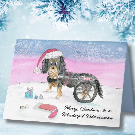 Vet Merry Christmas Cavalier King Charles Spaniel カード