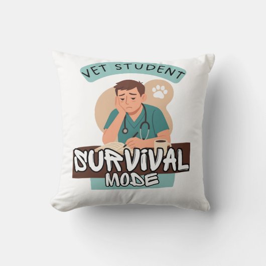 Vet Student Survival Mode – Vet Student Design クッション (正面)